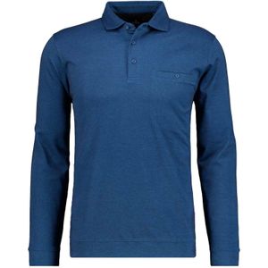 RAGMAN Poloshirt lange mouw donkerblauw, Effen