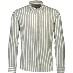 Lindbergh Linnen Overhemd groen, Gestreept