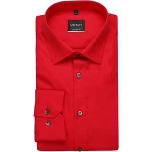 Venti Modern Fit Overhemd rood, Effen