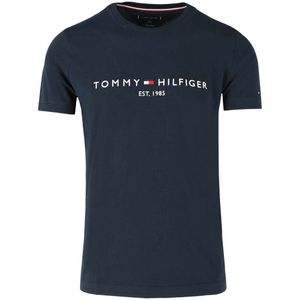 Tommy Hilfiger Slim Fit T-Shirt nachtblauw, Effen