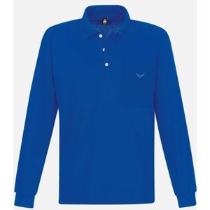 TRIGEMA Comfort Fit Poloshirt lange mouw blauw, Effen