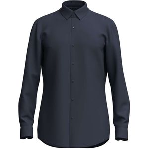 BOSS Slim Fit Overhemd Marine, Effen