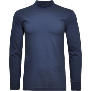 RAGMAN - Shirt - Nachtblauw - Lange Mouwen - Hoog Gesloten Hals - Regular Fit - Katoen