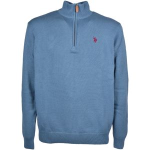 U.S. Polo Assn. Half-Zip Sweater blauw, Effen