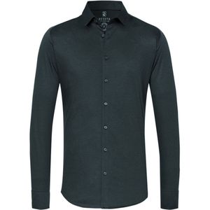 Desoto Slim Fit Jersey shirt donkergroen, Effen