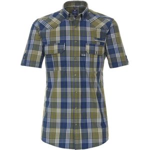 Redmond Casual Regular Fit Overhemd Korte mouw blauw/groen