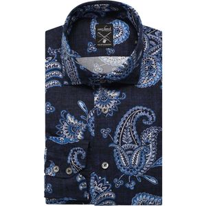 van Laack Meisterwerk Tailor Fit Overhemd koningsblauw, Paisley
