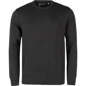 Kronstadt Carlo Sweatshirt ronde hals donkergrijs, Effen