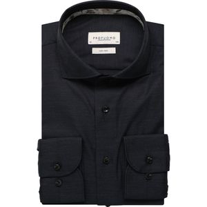 Profuomo Overhemd donkerblauw, Effen