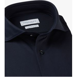 Profuomo - Japanese Knitted - Heren Overhemd - Donkerblauw - Lange Mouw