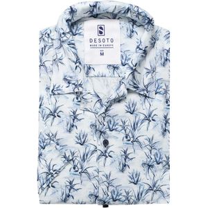 Desoto Slim Fit Jersey shirt blauw/wit, Motief