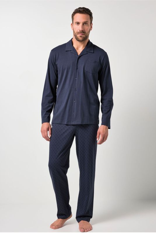 JP1880 pyjama donkerblauw, Effen