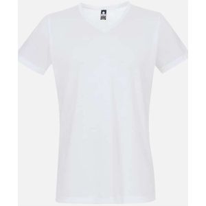 TRIGEMA Slim Fit T-Shirt V-hals wit, Effen