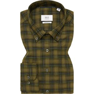 ETERNA 1863 Flanellen Overhemd kaki, Ruit