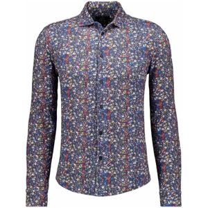 RAGMAN Jersey shirt donkerblauw, Bedrukt