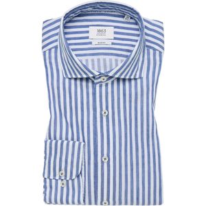 ETERNA 1863 Linnen Overhemd blauw, Gestreept