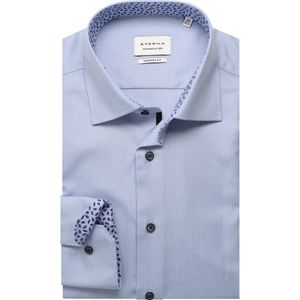 ETERNA Overhemd middenblauw, Gestructureerd