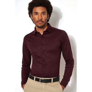 Desoto Slim Fit Jersey shirt paars, Effen