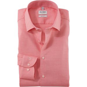OLYMP - Level Five - Overhemd - Koraal - Lange Mouw - Modern Kent Kraag