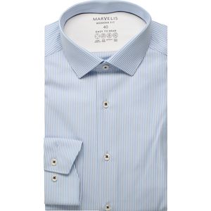 Marvelis Performance Overhemd blauw, Gestreept