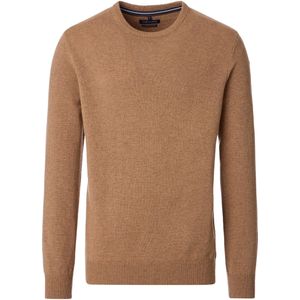 Casa Moda Trui ronde halsbruin, Effen