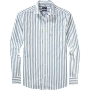 OLYMP - Casual Overhemd - Blauw - Gestreept