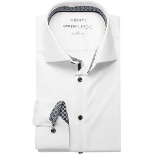 Venti Hyperflex Overhemd wit, Effen