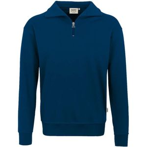 HAKRO 451 Comfort Fit Half-Zip Sweater marine, Effen