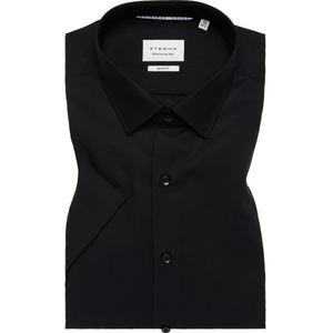 Eterna - Overhemd - Zwart - Slim fit - Korte Mouwen - NON IRON