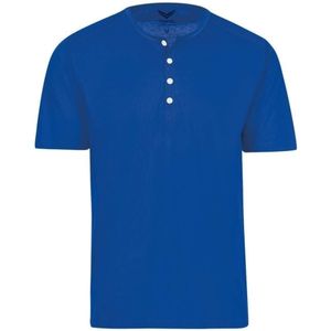 TRIGEMA Comfort Fit T-Shirt Henley kraag koninklijk, Effen