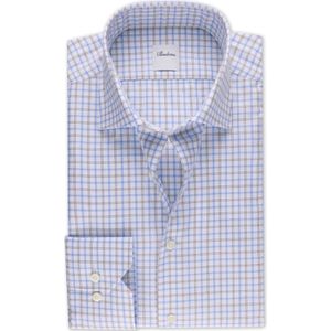 Stenströms Overhemd lichtblauw, Ruit