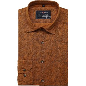 Marvelis Casual Overhemd geel, Bedrukt