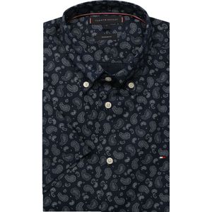 Tommy Hilfiger - COTTON LINEN PAISLEY RF SS SHIRT - Overhemd - Night sky - Korte Mouwen