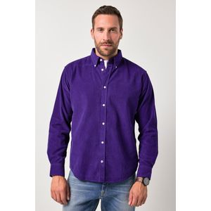 JP1880 ribfluwelen overhemd paars, Effen