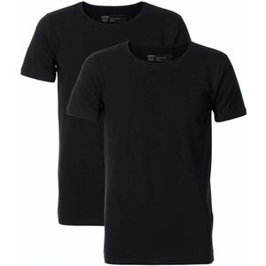 Petrol Industries Body Fit T-Shirt ronde hals Dubbel pak zwart, Effen