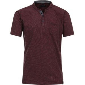 Casa Moda Casual Fit T-Shirt Henley kraag rood, Effen