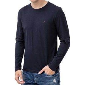 Tommy Hilfiger Slim Fit T-Shirt ronde hals nachtblauw, Effen