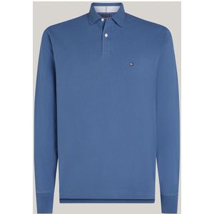 Tommy Hilfiger 1985 Poloshirt lange mouw blauw, Effen