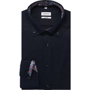 Seidensticker Overhemd donkerblauw, Effen