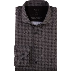 OLYMP - No. Six 24/Seven - Overhemd - Antraciet - Super Slim