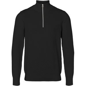 Kronstadt Carlo Sweatshirt ritssluiting zwart, Effen