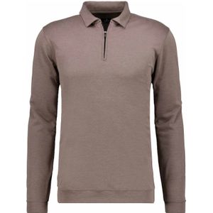 RAGMAN Half-Zip Sweater bruin, Effen