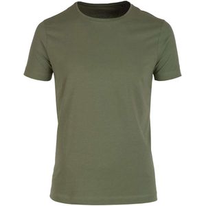 RAGMAN Regular Fit T-Shirt ronde hals olijf, Effen