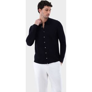 van Laack Overhemd blauw, Gestructureerd