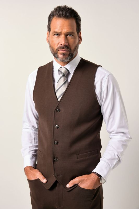 JP1880 Vest donkerbruin, Effen