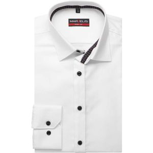 Marvelis Body Fit Overhemd zwart/wit, Faux-uni