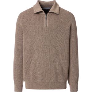 Casa Moda Half-Zip Sweater beige, Effen