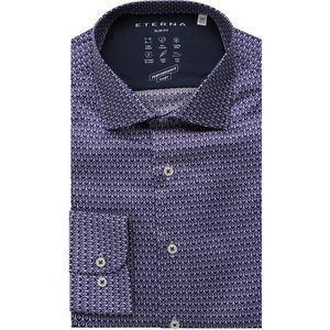 Overhemden - Donkerblauw - Katoen - Lange Mouwen - Kentkraag - Knoopsluiting