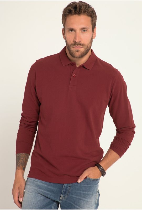 JP1880 Poloshirt lange mouw , Effen