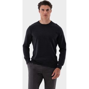 van Laack Trui ronde halsgrijs, Effen